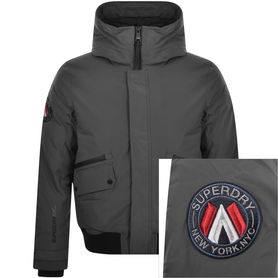 Superdry grey bomber jacket new arrivals